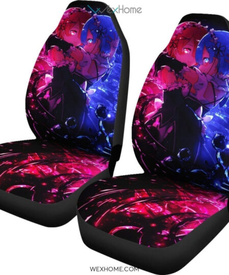 Rem And Ram Re Zero Anime Car Seat Covers