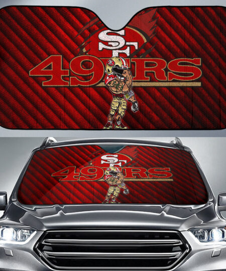 San Francisco American Football 49ers Football Car Sunshade Minimal Muscle Player Artwork Car Sun Shade