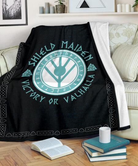 Shield-maiden Fleece Blanket Viking Female Warrior Home Decor Custom For Fans AA22082902