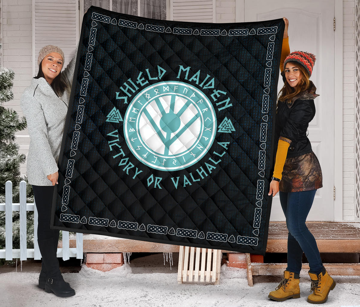 Shield-maiden Premium Quilt Blanket Viking Female Warrior Home Decor Custom For Fans AA22082902 - Image 2