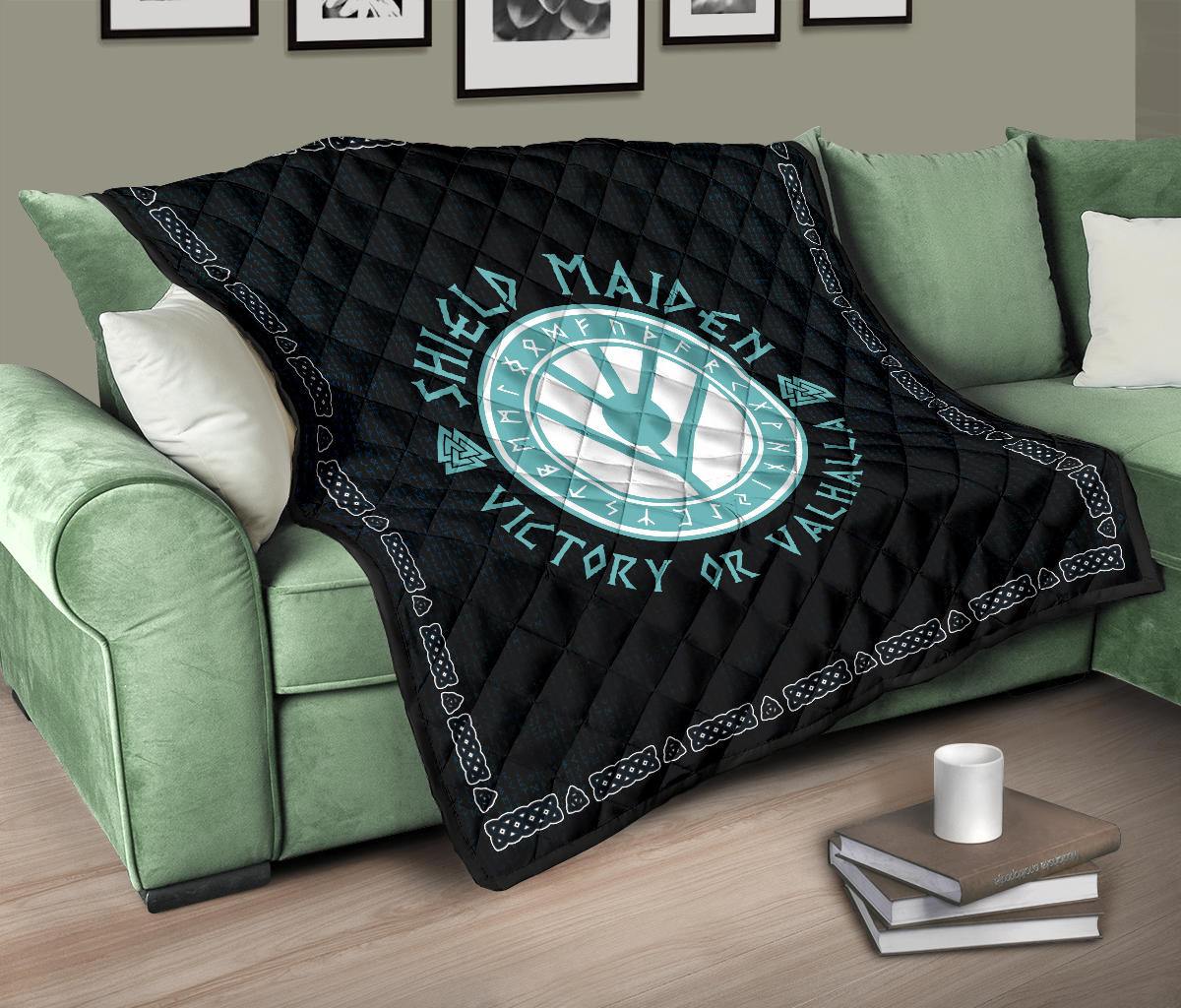 Shield-maiden Premium Quilt Blanket Viking Female Warrior Home Decor Custom For Fans AA22082902 - Image 10
