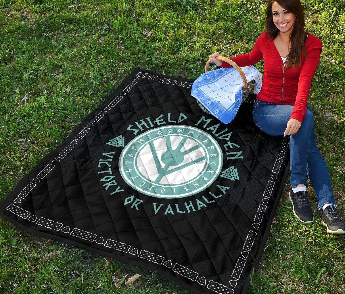 Shield-maiden Premium Quilt Blanket Viking Female Warrior Home Decor Custom For Fans AA22082902 - Image 6