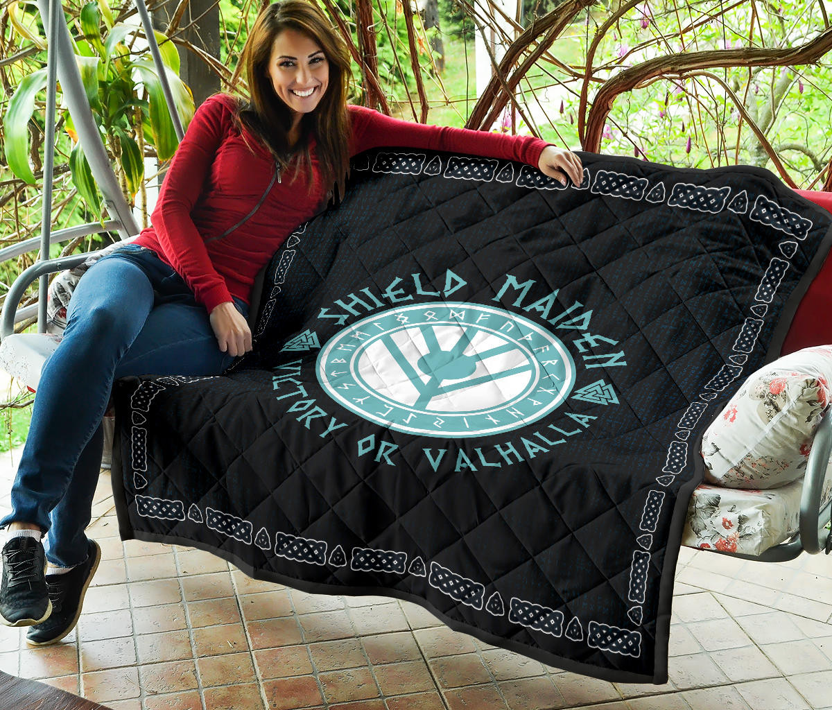 Shield-maiden Premium Quilt Blanket Viking Female Warrior Home Decor Custom For Fans AA22082902 - Image 7
