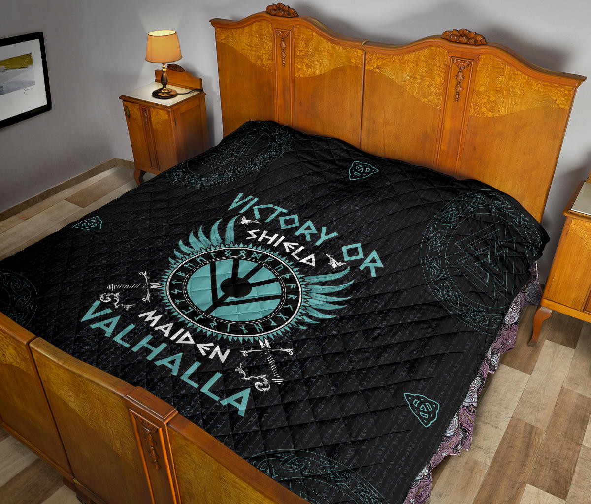 Shield-maiden Premium Quilt Blanket Viking Female Warrior Home Decor Custom For Fans AA22082903 - Image 11