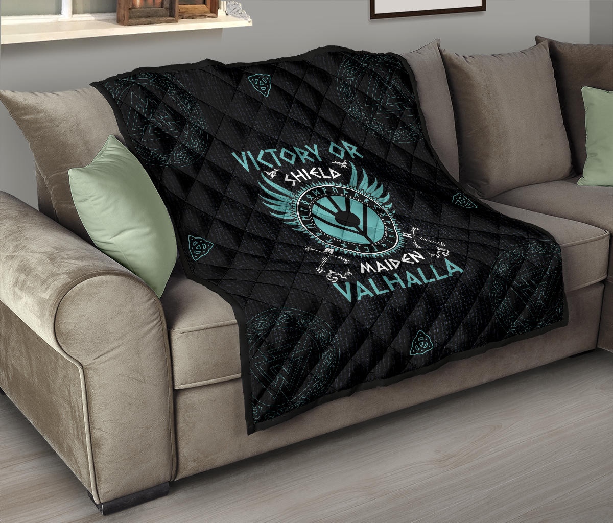 Shield-maiden Premium Quilt Blanket Viking Female Warrior Home Decor Custom For Fans AA22082903 - Image 9