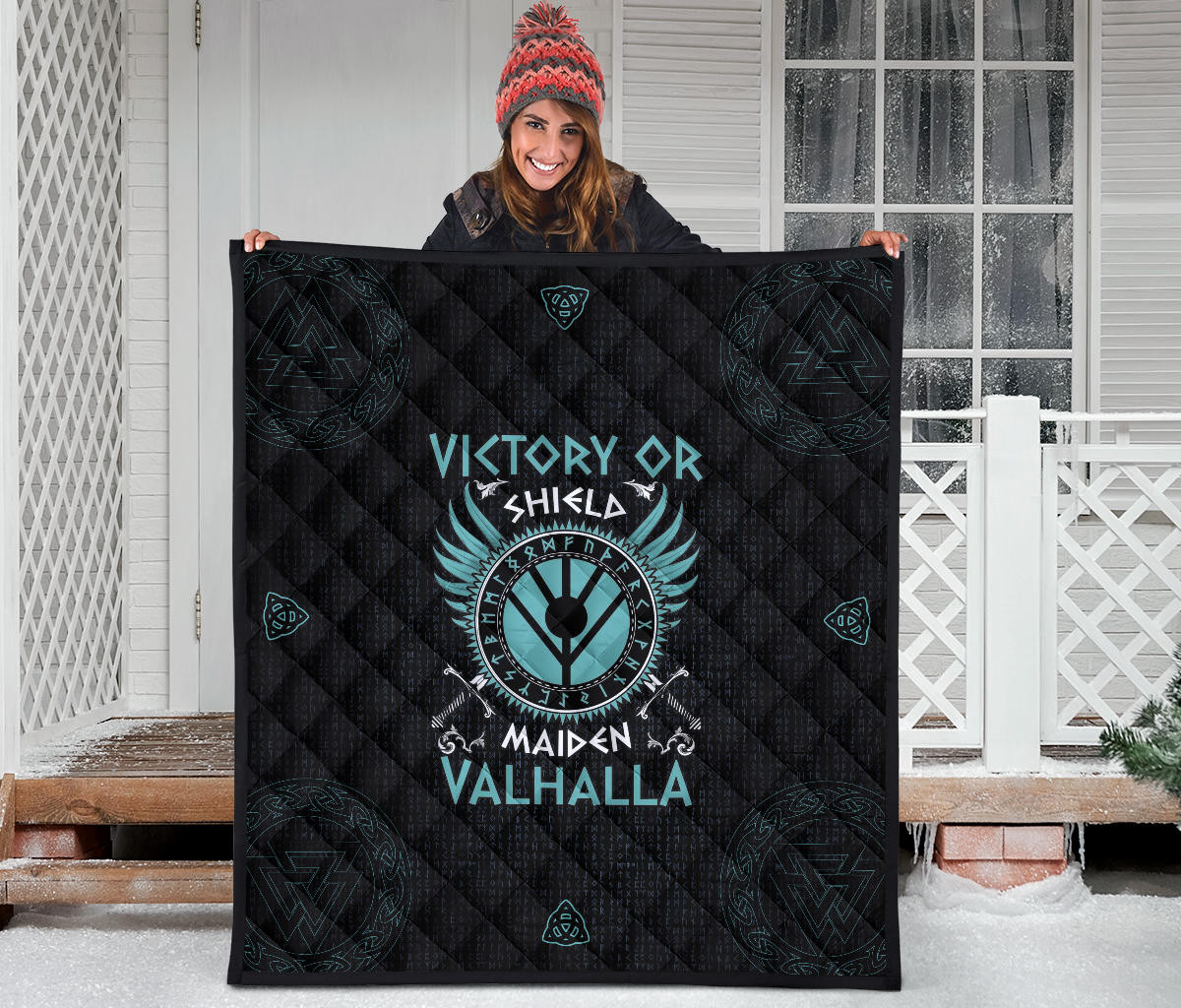 Shield-maiden Premium Quilt Blanket Viking Female Warrior Home Decor Custom For Fans AA22082903 - Image 3