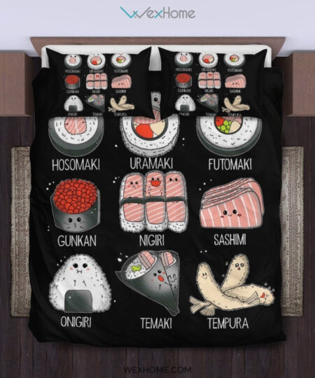 Sushi Bedding Set - duvet cover and pillowcase set - Unique Design Amazing Gift