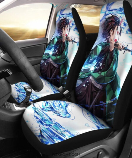 Tanjiro Kamado Anime Car Seat Covers Kimetsu No Yaiba Best Car Gift 2021