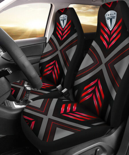 Tesla Symbol Car Seat Covers Automotive Car Accessories Custom For Fans AA22122004
