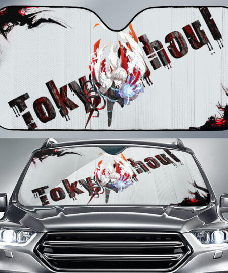 Tokyo Ghoul Anime Car Sunshade Arima White Hair Power TG Text Car Sun Shade
