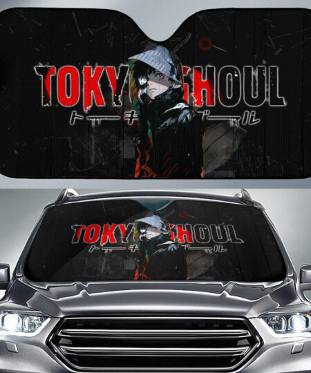 Tokyo Ghoul Anime Car Sunshade Ken Kaneki Black Hair At Night Car Sun Shade