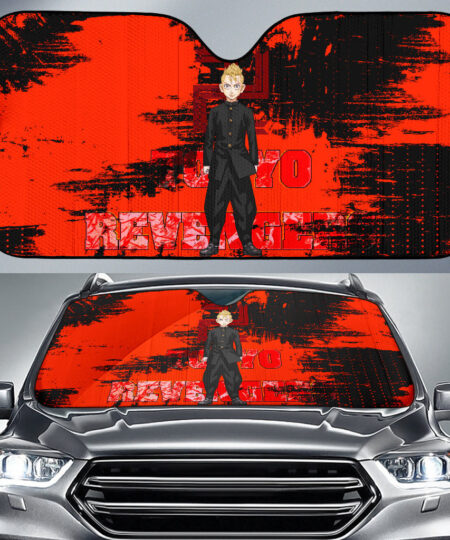 Tokyo Revengers Manga Anime Car Sunshade Takemichi Hanagaki No Emotion Black And Red Car Sun Shade