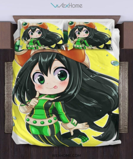 Tsuyu Chibi Bedding Set - duvet cover and pillowcase set - Unique Design Amazing Gift